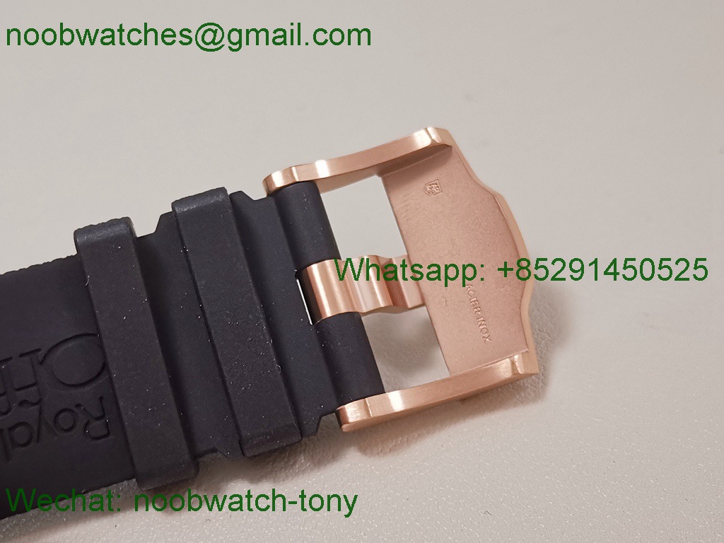 Replica Audemars Piguet AP ROO Offshore 44mm Black Ceramic Rose Gold Grey Dial TKF SuperClone A3126