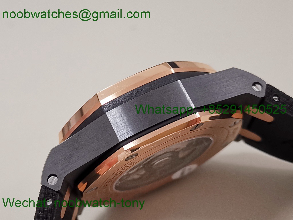 Replica Audemars Piguet AP ROO Offshore 44mm Black Ceramic Rose Gold Grey Dial TKF SuperClone A3126