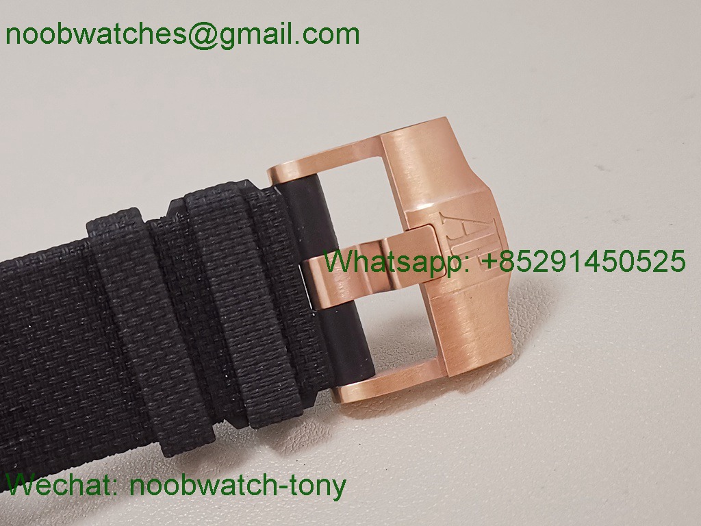 Replica Audemars Piguet AP ROO Offshore 44mm Black Ceramic Rose Gold Grey Dial TKF SuperClone A3126