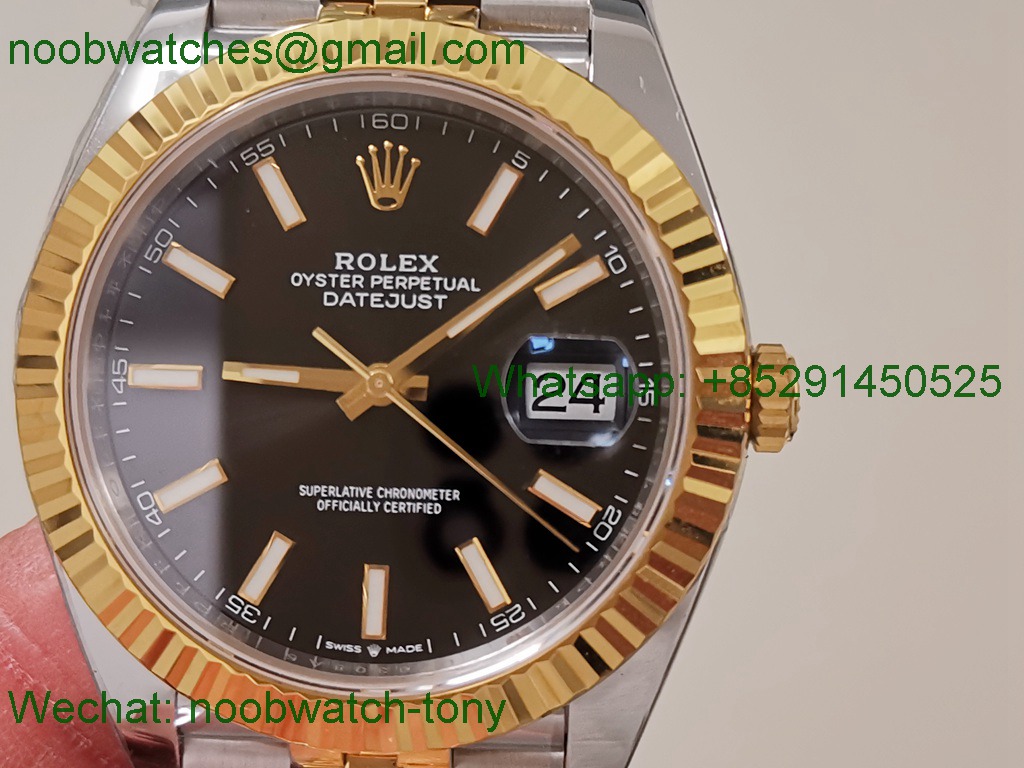 Replica Rolex DateJust 41mm 126331 Clean Superclone Best Yellow Gold Black Dial Julibee VR3235