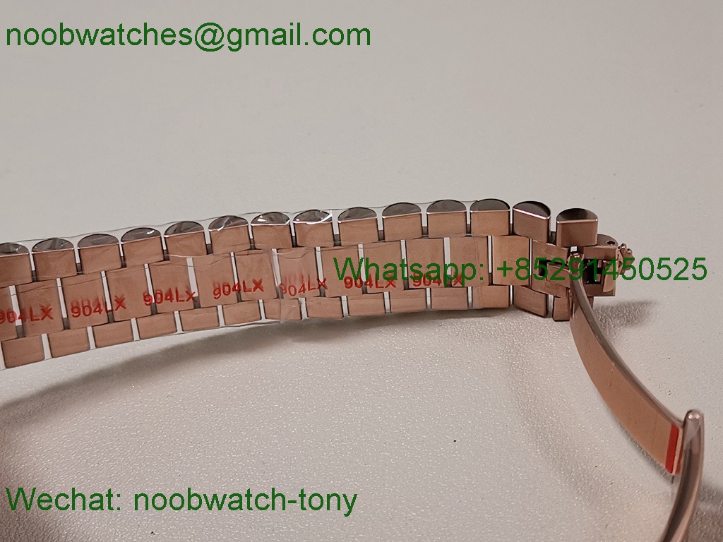 Replica Rolex DayDate 40 Rose Gold QF Best Slate Ombre Dial Diamond Bezel V5 Gain Weight Heavy
