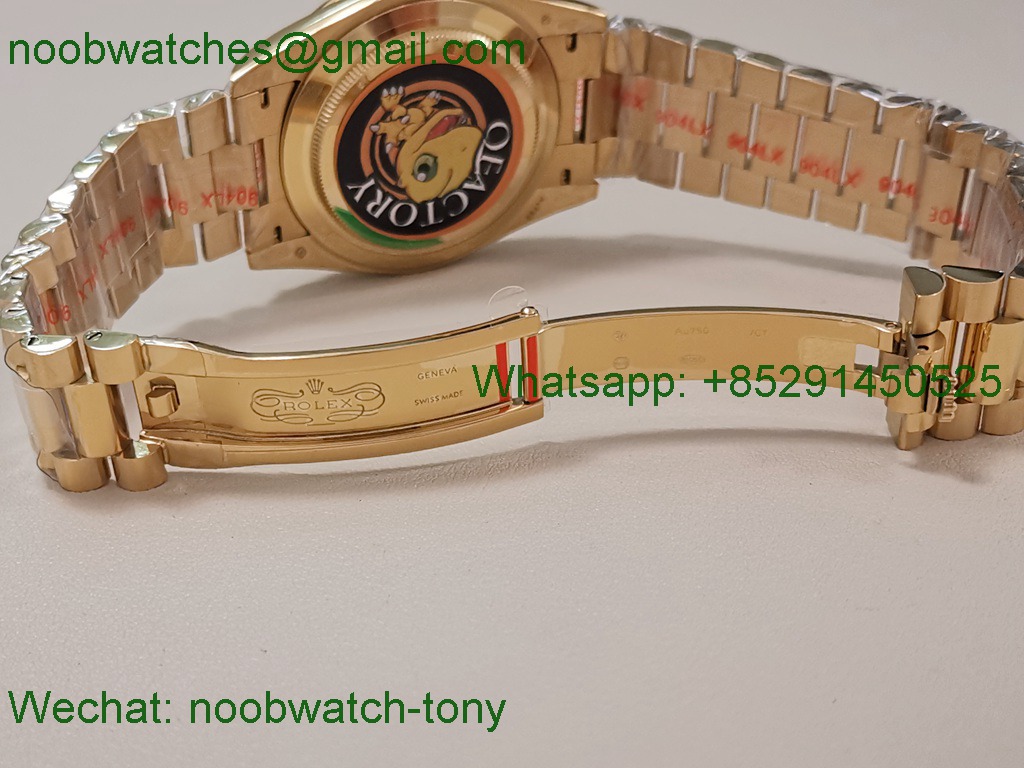 Replica Rolex DayDate 40 Yellow Gold QF SuperClone White Roman Dial A2836 V5 Gain Weight