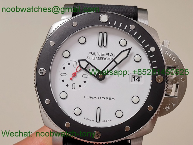 Replica Panerai PAM1579 Luna Rossa 42mm VSF 1:1 SuperCLone Best White Dial P900