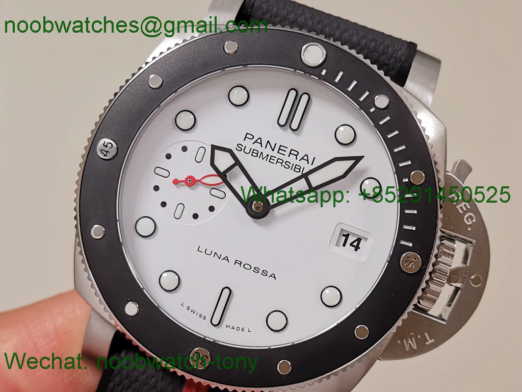 Replica Panerai PAM1579 Luna Rossa 42mm VSF 1:1 SuperCLone Best White Dial P900