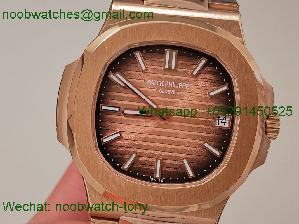 Replica Patek Philippe Nautilus 5711/1R Rose Gold 3KF SuperClone Best Brown Dial A324 V2