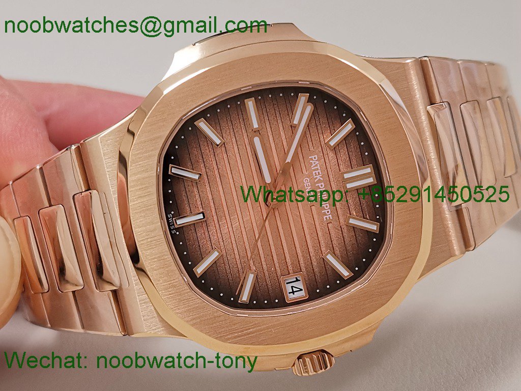 Replica Patek Philippe Nautilus 5711/1R Rose Gold 3KF SuperClone Best Brown Dial A324 V2