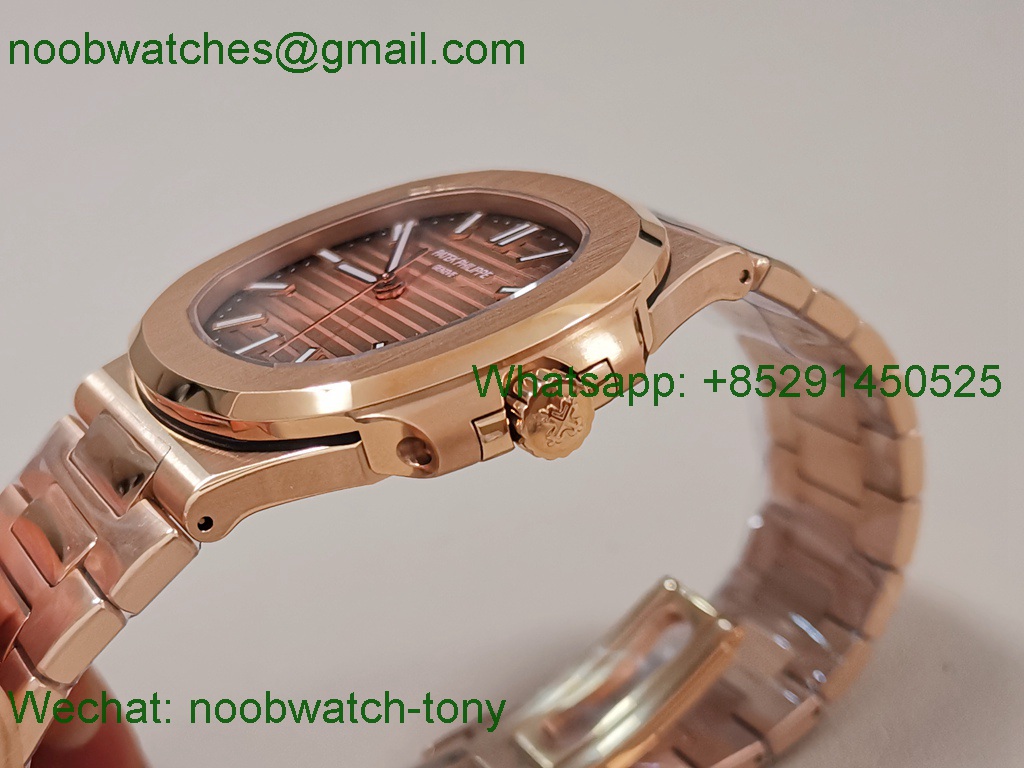Replica Patek Philippe Nautilus 5711/1R Rose Gold 3KF SuperClone Best Brown Dial A324 V2