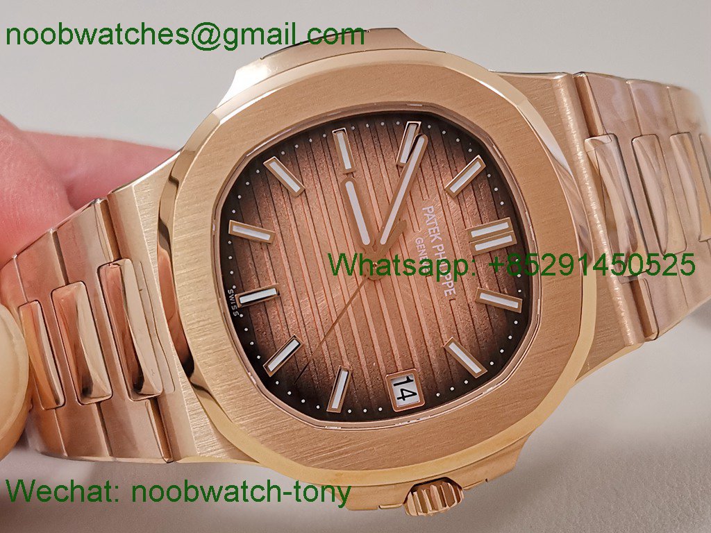 Replica Patek Philippe Nautilus 5711/1R Rose Gold 3KF SuperClone Best Brown Dial A324 V2