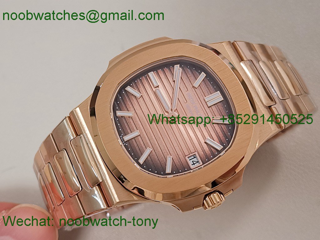 Replica Patek Philippe Nautilus 5711/1R Rose Gold 3KF SuperClone Best Brown Dial A324 V2