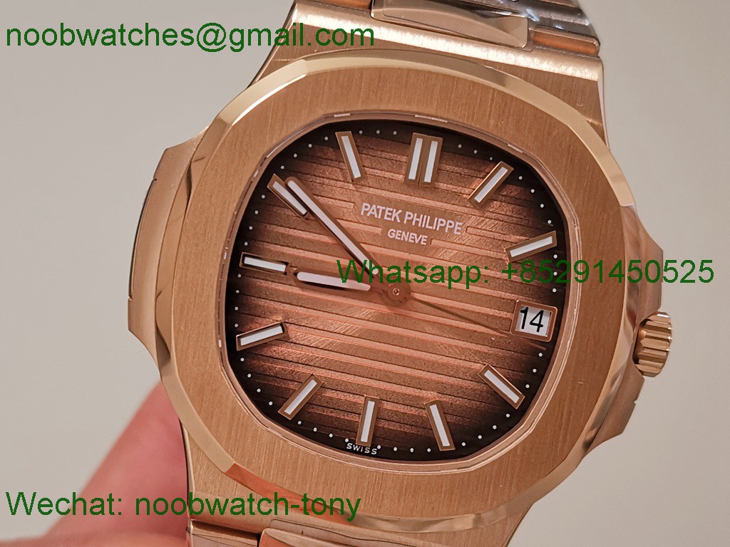 Replica Patek Philippe Nautilus 5711/1R Rose Gold 3KF SuperClone Best Brown Dial A324 V2