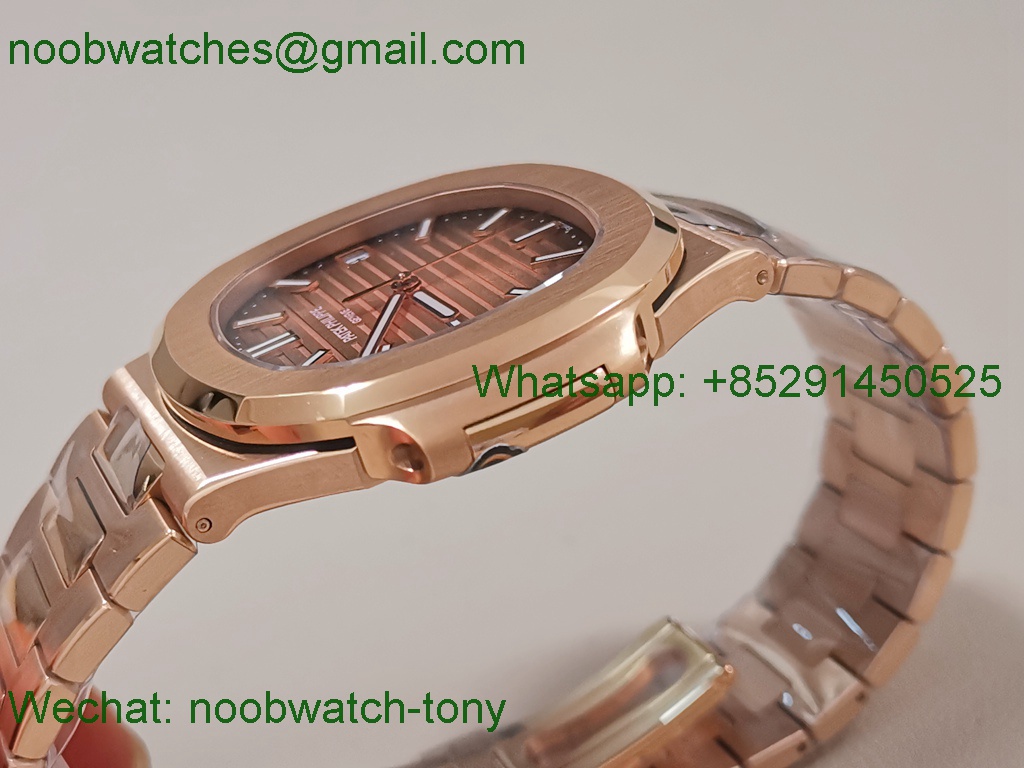 Replica Patek Philippe Nautilus 5711/1R Rose Gold 3KF SuperClone Best Brown Dial A324 V2