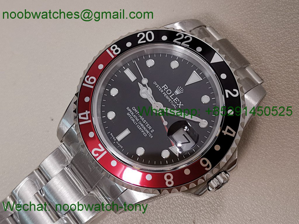 Replica ROLEX GMT Master II 16710 Coke Red Black Bezel BP Factory 2836