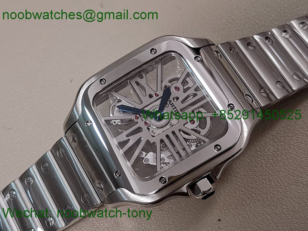 Replica Cartier Santos De Cartier Skeleton 40mm TWF Swiss Quartz