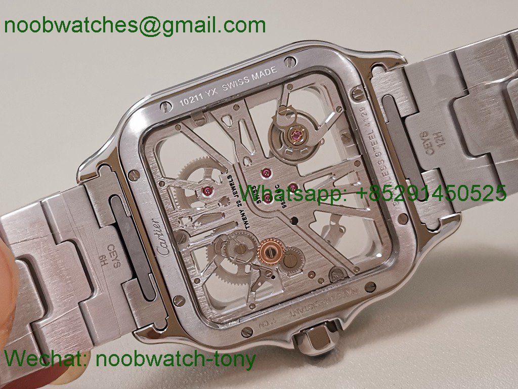 Replica Cartier Santos De Cartier Skeleton 40mm TWF Swiss Quartz