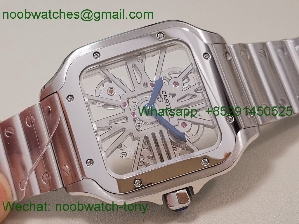Replica Cartier Santos De Cartier Skeleton 40mm TWF Swiss Quartz