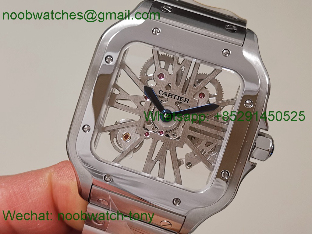 Replica Cartier Santos De Cartier Skeleton 40mm TWF Swiss Quartz