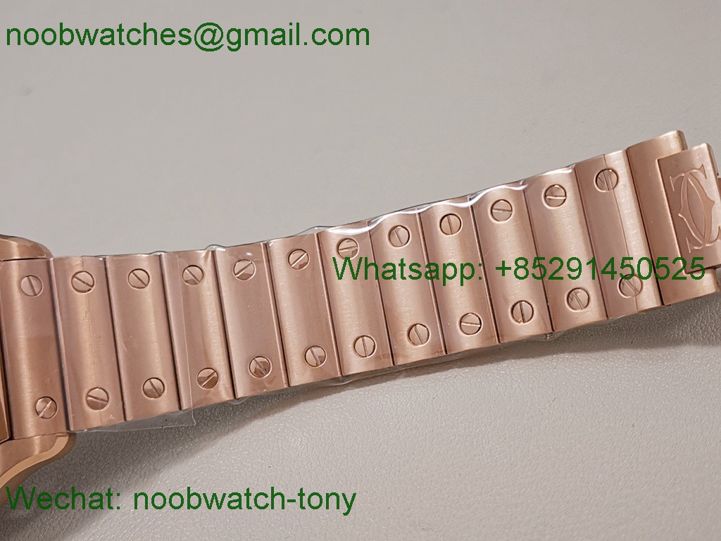 Replica Cartier Santos De Cartier Skeleton 40mm Rose Gold TWF Swiss Quartz