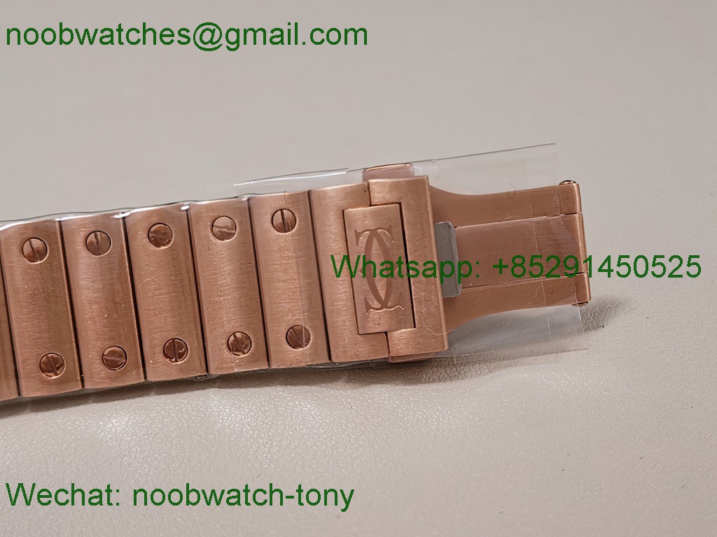 Replica Cartier Santos De Cartier Skeleton 40mm Rose Gold TWF Swiss Quartz