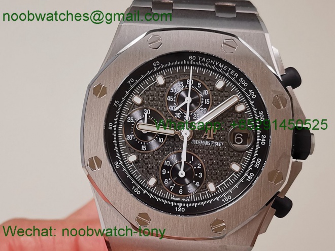 Replica Audemars Piguet AP ROO Offshore 42mm Gray Dial Steel Bracelet TKF A3126