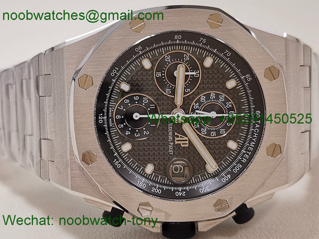 Replica Audemars Piguet AP ROO Offshore 42mm Gray Dial Steel Bracelet TKF A3126