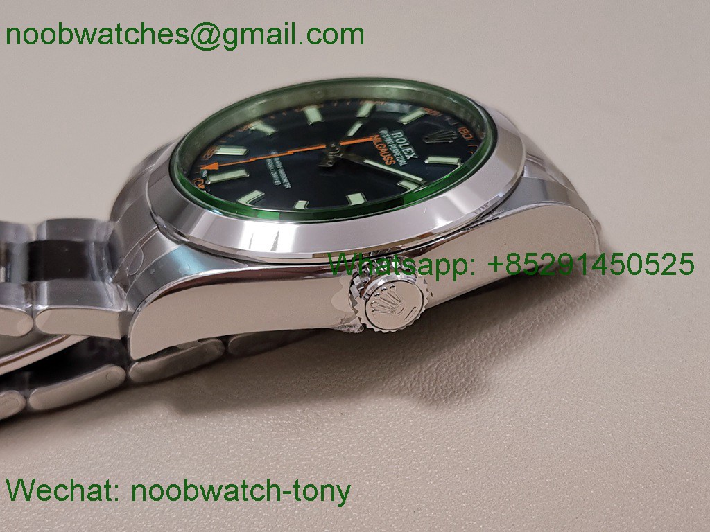 Replica Rolex Milgauss 116400GV 904L Blue VSF VS3131 Superclone