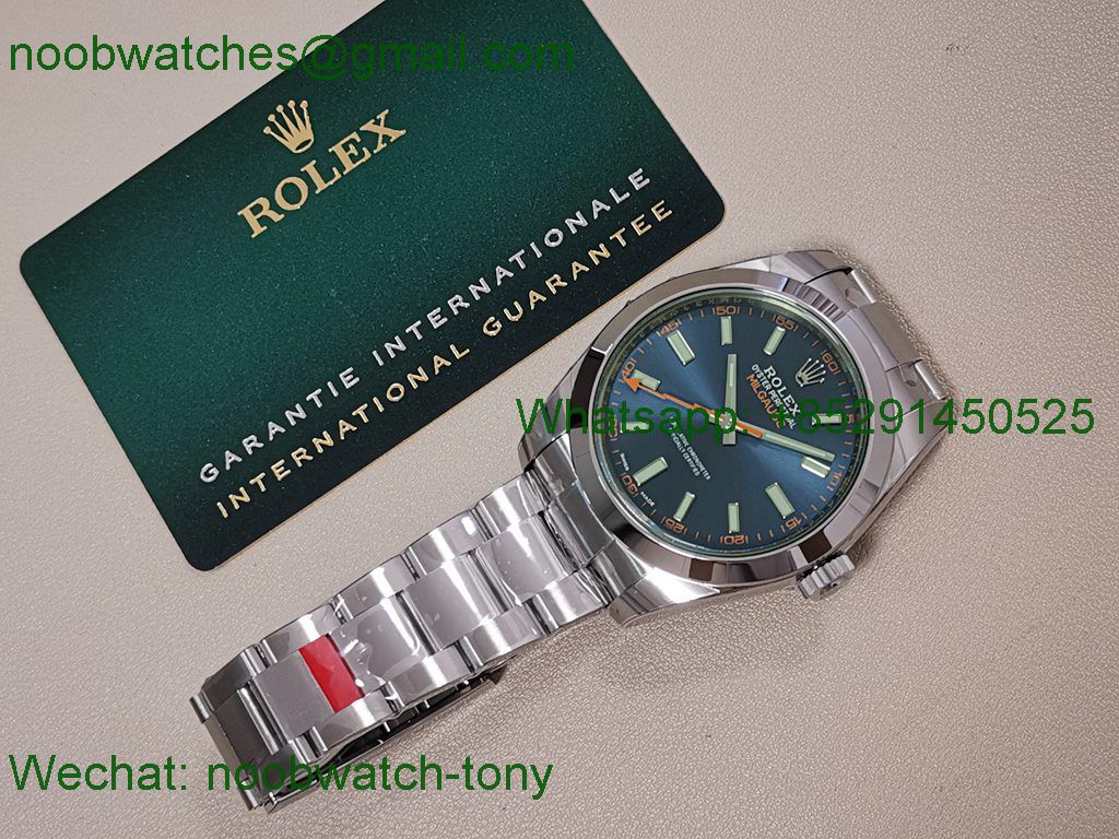 Replica Rolex Milgauss 116400GV 904L Blue VSF VS3131 Superclone