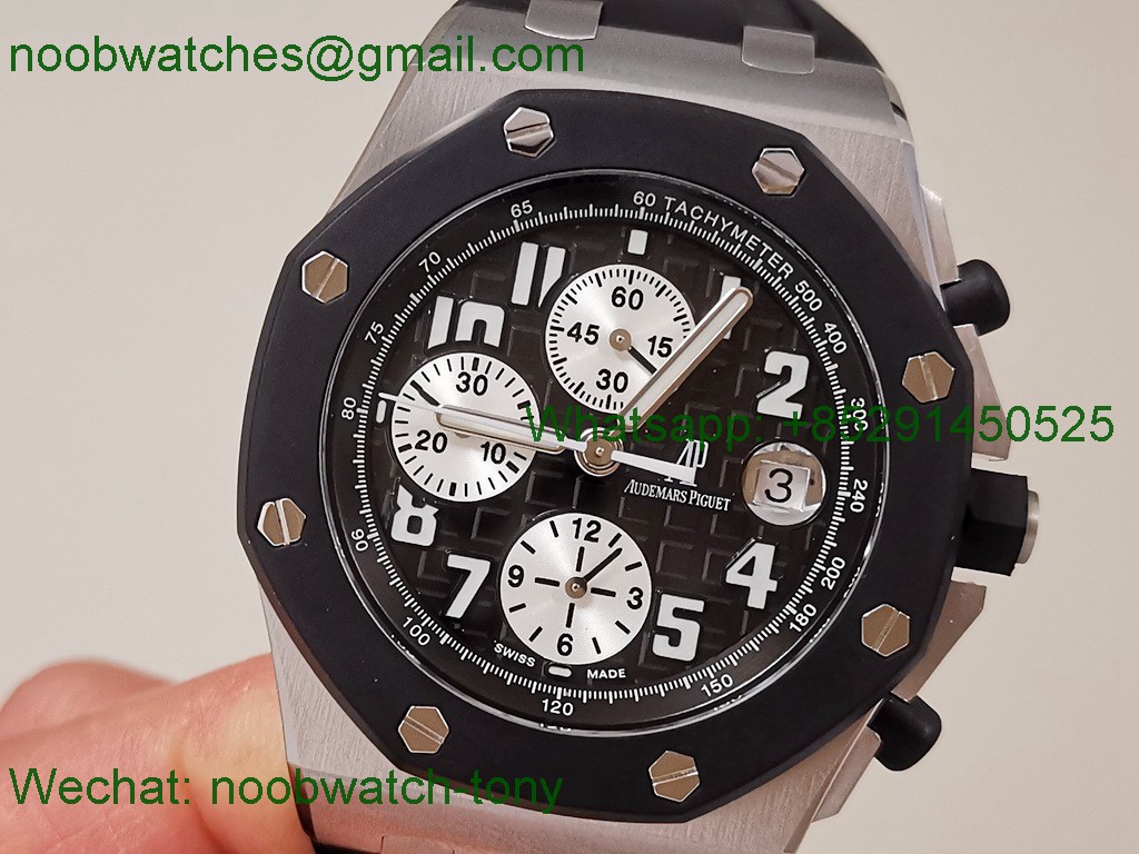 Replica Audemars Piguet AP Offshore Chrono 42mm Black RubberClab TKF A3126 SuperClone