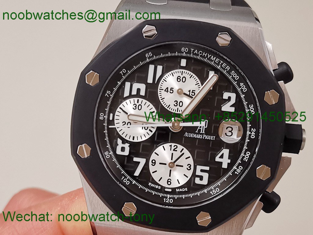 Replica Audemars Piguet AP Offshore Chrono 42mm Black RubberClab TKF A3126 SuperClone