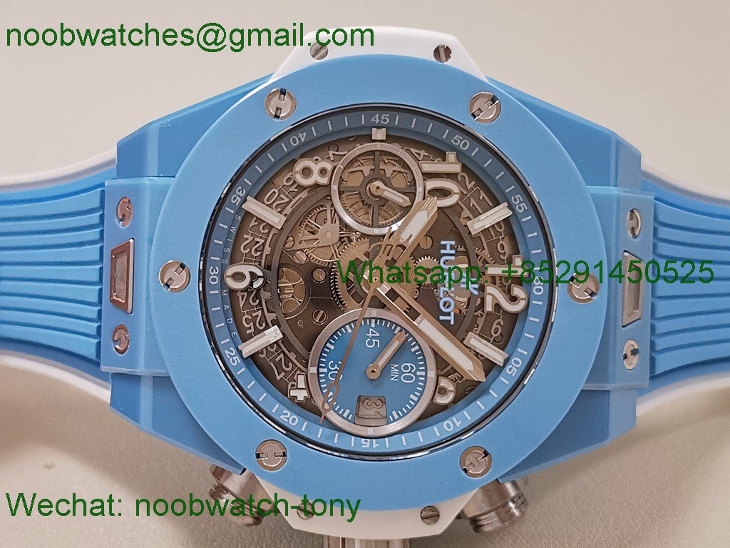 Replica HUBLOT Big Bang Unico 42mm Baby Blue Ceramic Tiffany BBF A1280 SuperCLone