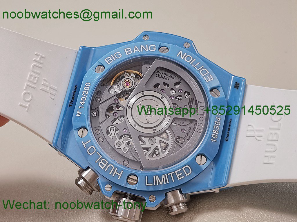 Replica HUBLOT Big Bang Unico 42mm Baby Blue Ceramic Tiffany BBF A1280 SuperCLone