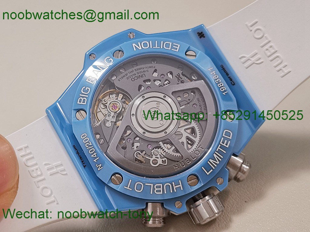 Replica HUBLOT Big Bang Unico 42mm Baby Blue Ceramic Tiffany BBF A1280 SuperCLone