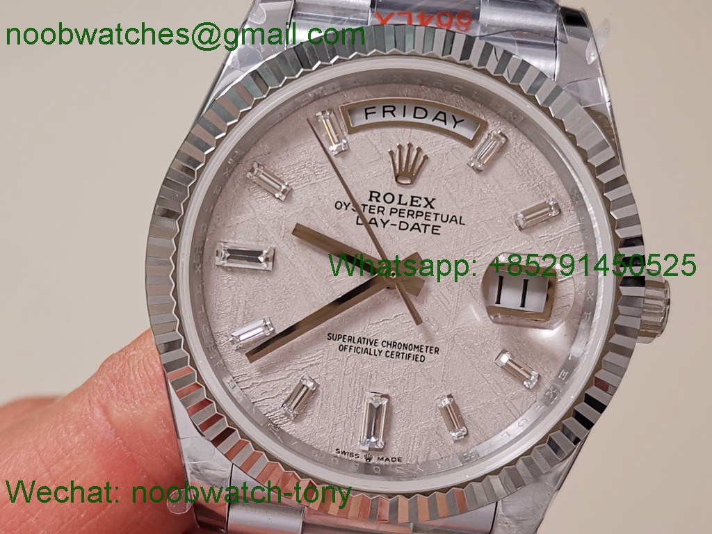 Replica Rolex DayDate 40mm QF Gain Weight V5 SuperClone Meteorite Dial Diamond Marker 2836