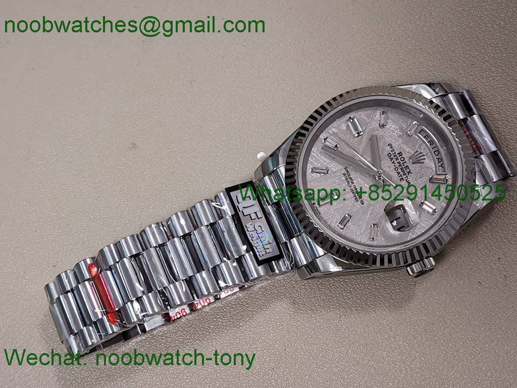 Replica Rolex DayDate 40mm QF Gain Weight V5 SuperClone Meteorite Dial Diamond Marker 2836