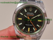 Replica Rolex Milgauss 116400GV 904L Black VSF VS3131 Superclone