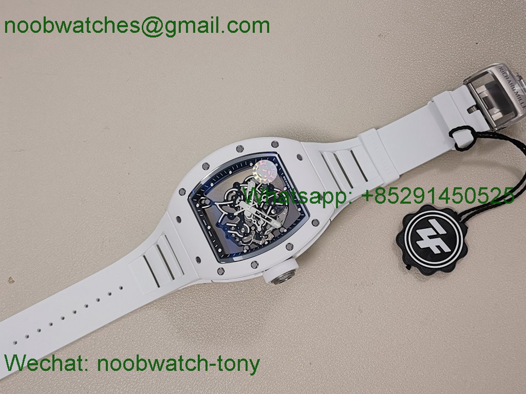 Replica Richard Mille RM055 Bubba Watson White Ceramic Skeleton ZF RMUL2 SuperClone