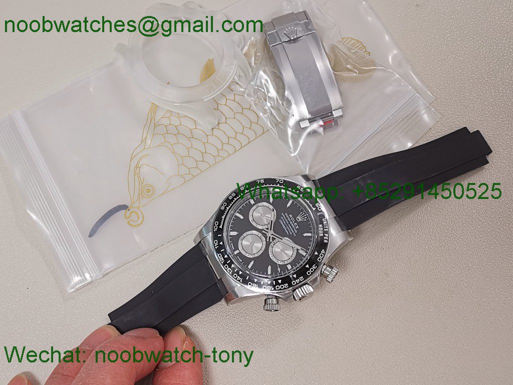 Replica Rolex Daytona 126519 Clean SuperCLone Best Black Silver Dial Oysterflex SH4131