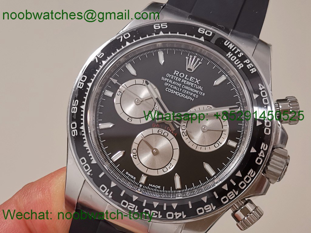 Replica Rolex Daytona 126519 Clean SuperCLone Best Black Silver Dial Oysterflex SH4131