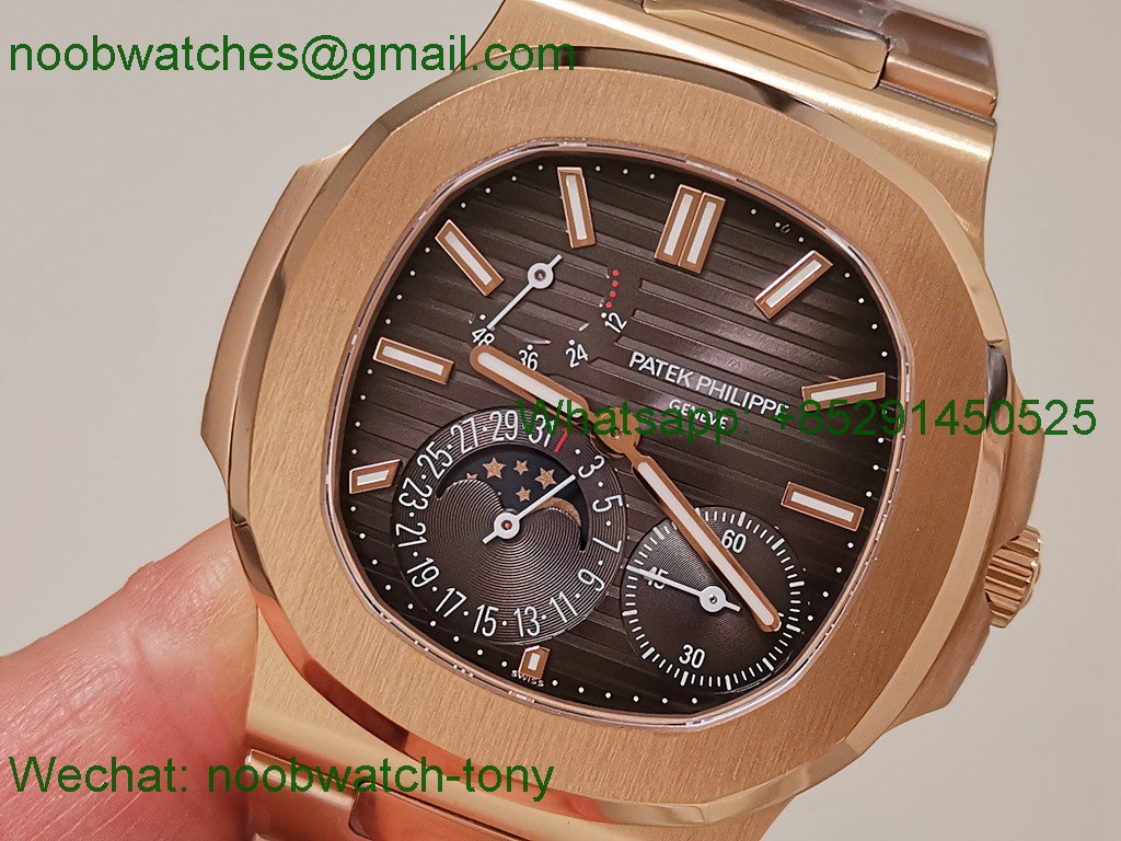 Patek Philippe Nautilus 5712 Rose Gold PPF 1:1 Best SuperCLone Brown Dial PPF240 V4+