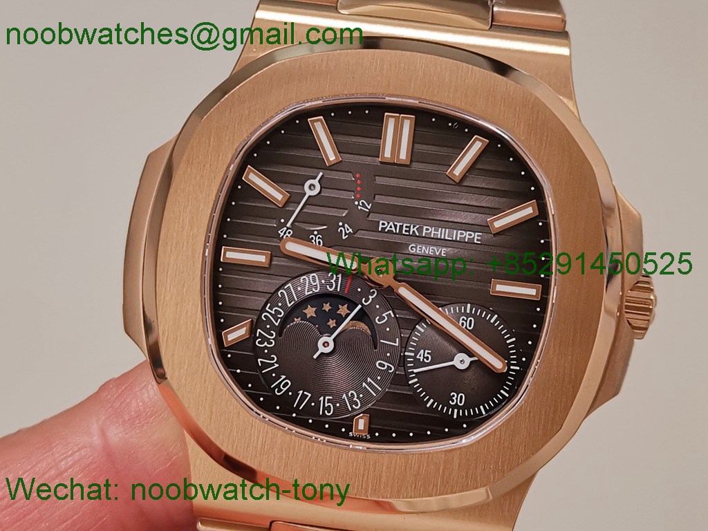 Patek Philippe Nautilus 5712 Rose Gold PPF 1:1 Best SuperCLone Brown Dial PPF240 V4+