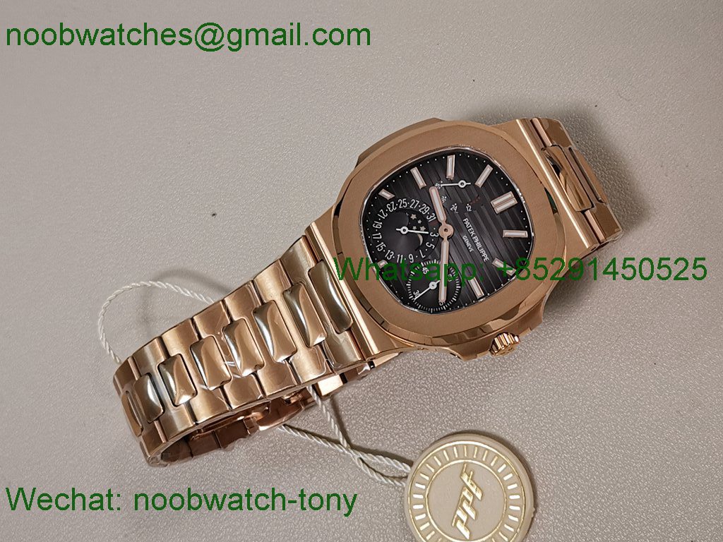 Patek Philippe Nautilus 5712 Rose Gold PPF 1:1 Best SuperCLone Brown Dial PPF240 V4+