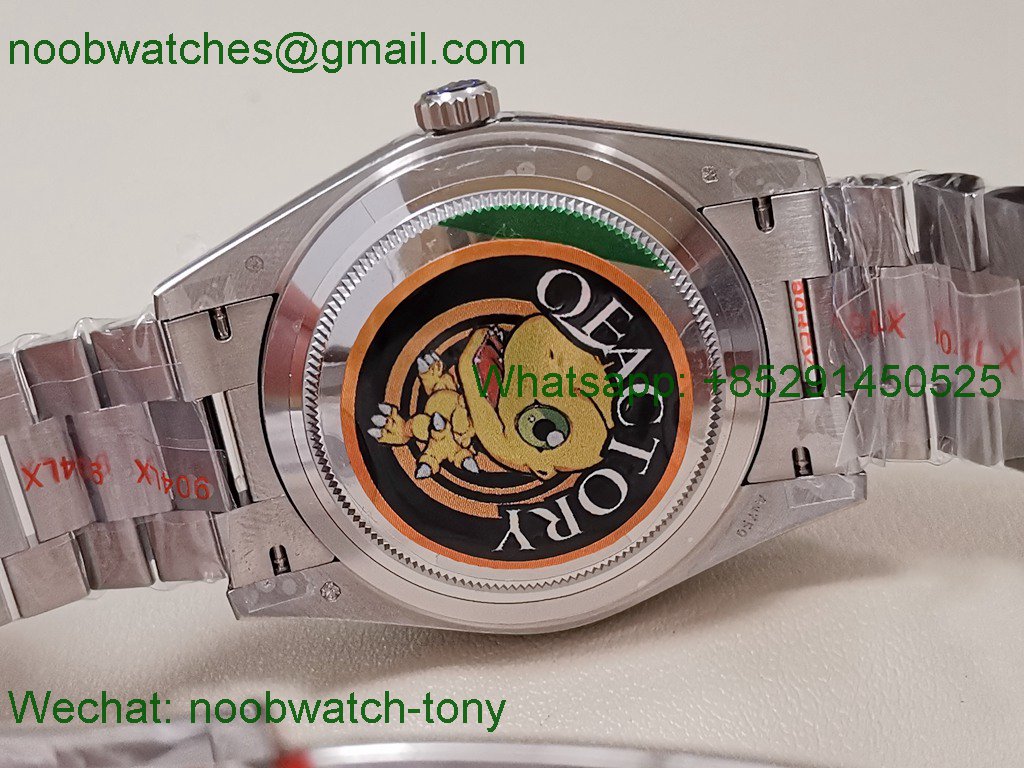 Replica Rolex DayDate 40mm QF SuperClone Black Diamond Dial President A2836 V6 Gain Weight