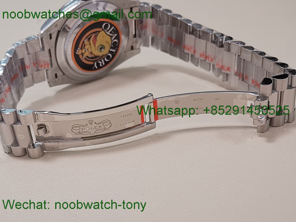 Replica Rolex DayDate 40mm QF SuperClone Black Diamond Dial President A2836 V6 Gain Weight