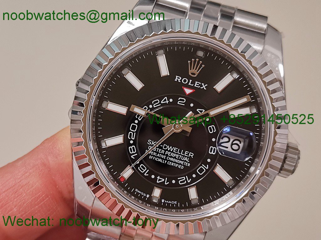 Replica Rolex Sky-Dweller 326934 ZF 1:1 Best Black Dial Jubilee 2824