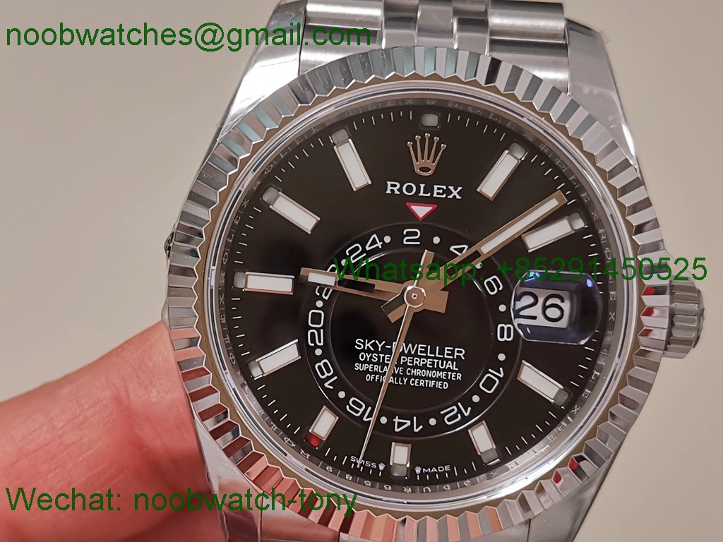 Replica Rolex Sky-Dweller 326934 ZF 1:1 Best Black Dial Jubilee 2824