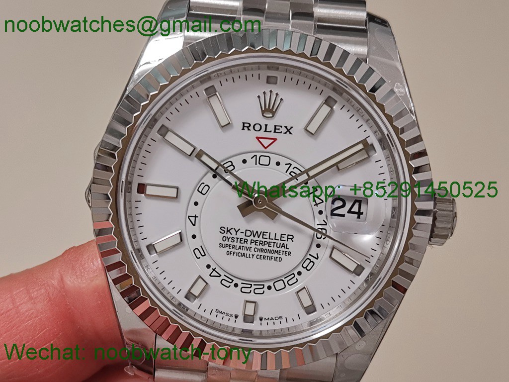 Replica Rolex Sky-Dweller 326934 ZF 1:1 Best White Dial Jubilee 2824