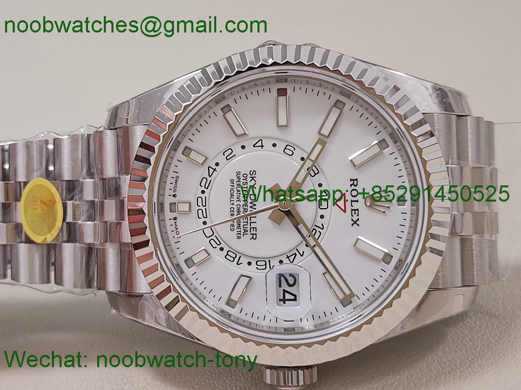 Replica Rolex Sky-Dweller 326934 ZF 1:1 Best White Dial Jubilee 2824