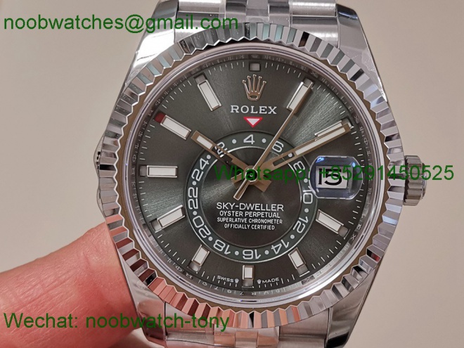 Replica Rolex Sky-Dweller 326934 ZF 1:1 Best Green Dial Jubilee 2824