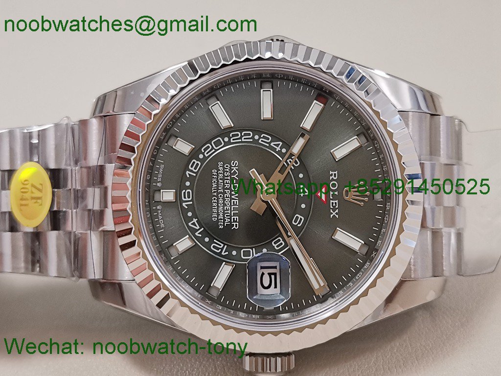 Replica Rolex Sky-Dweller 326934 ZF 1:1 Best Green Dial Jubilee 2824