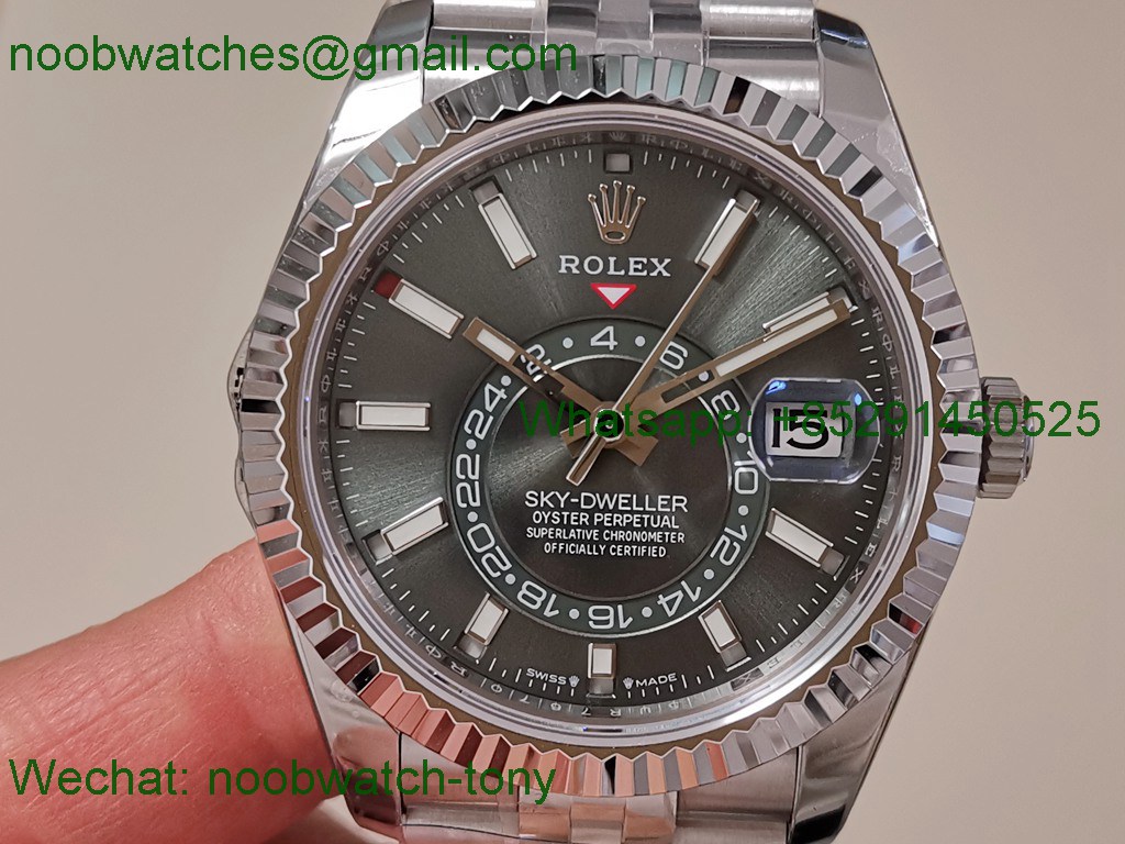 Replica Rolex Sky-Dweller 326934 ZF 1:1 Best Green Dial Jubilee 2824