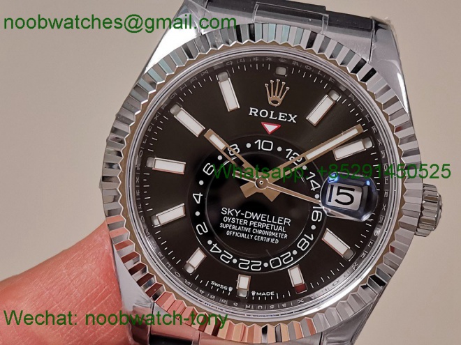 Replica Rolex Sky-Dweller 336239 Gain Weight Heavy ZF SuperCLone Black Oysterflex Rubber 2824